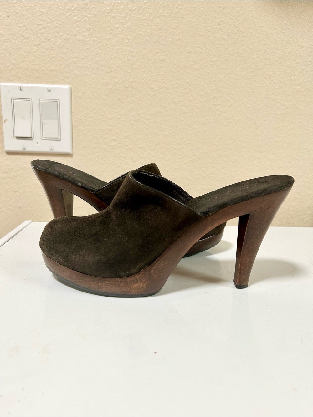 Colin Stuart Black Suede High-Heel Mules